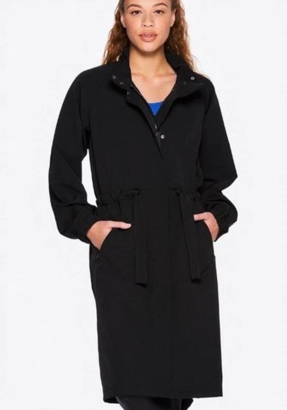 NWT ALALA Talus Trench Jacket Mixed Media Black Small Whimsigoth Neutral Basic